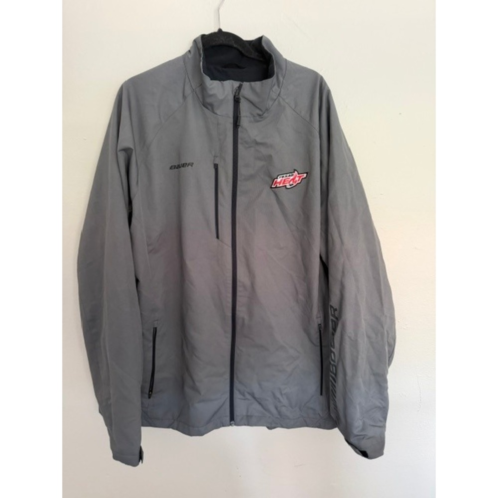 Bauer Texas Heat Hockey Team Full Zip Fleece Lined Jacket Gray Mens XXXL
